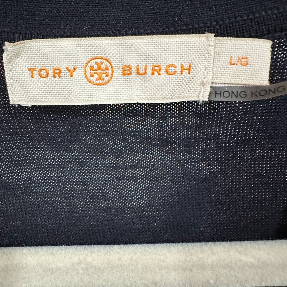 Tory Burch Navy Cardigan Size L - Picture 3 of 3